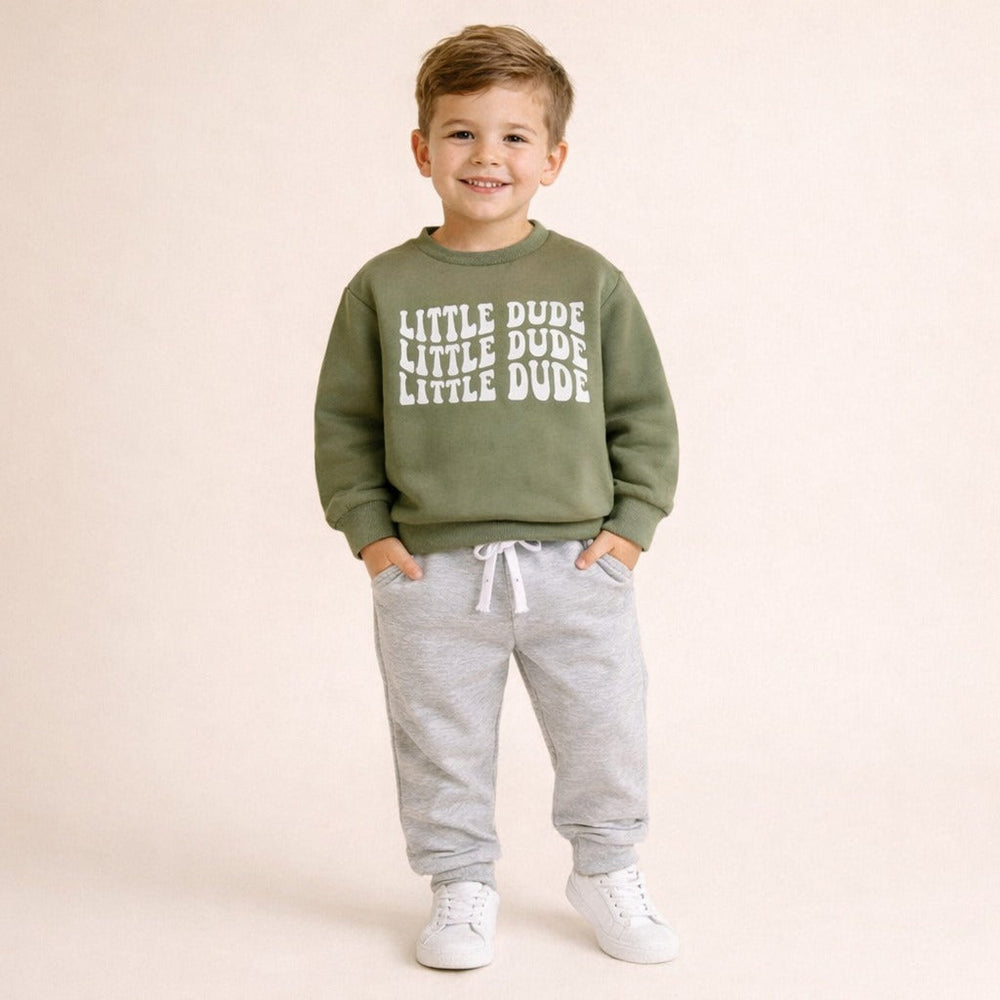 ! Little Dude Baby & Peuter 2-Delige Set – Comfortabele Sweater & Joggingbroek