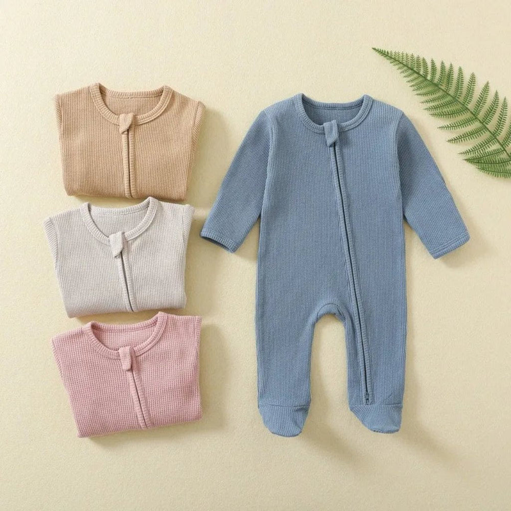 ! Biologisch Katoenen Baby Romper met Dubbele Rits