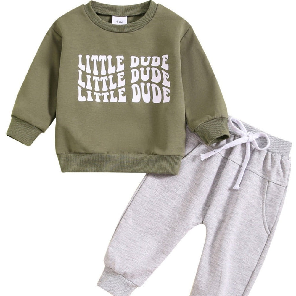 ! Little Dude Baby & Peuter 2-Delige Set – Comfortabele Sweater & Joggingbroek