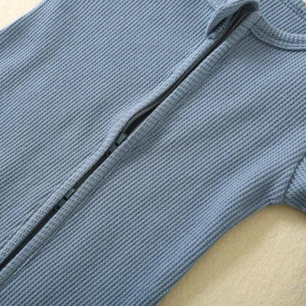 ! Biologisch Katoenen Baby Romper met Dubbele Rits